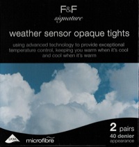 Tesco Florence and Fred weather sensor opaque tights packaging